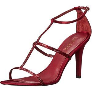 Lauren Ralph Lauren Aida Red Satin Leather Heels Size 7 Dress Shoes $170